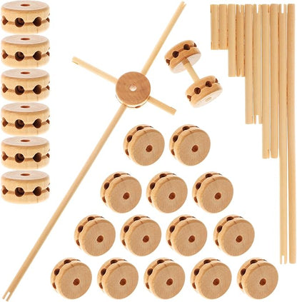 Gadpiparty 60pcs DIY Wooden Building Blocks Toy Different Sized DIY Craft Wooden Splicing Blocks Playthings Stacking Blocks Toys