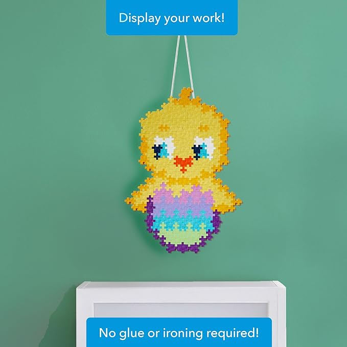 Plus Plus Puzzle by Number, 250 Piece Mini Interlocking Hashtag Color Blocks, 3D Pixel Art Kit for Kids - Chick