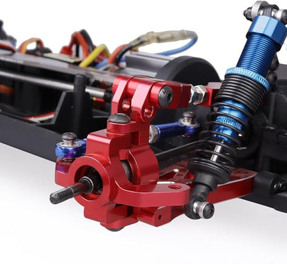 HobbyPark Aluminum Front and Rear Right Hub Assembly Set Steering Knuckles Blocks Stub Axle Carriers for 1/10 Redcat Blackout XTE XBE SC (Pro), Replace BS213-011 BS213-012 (Red)