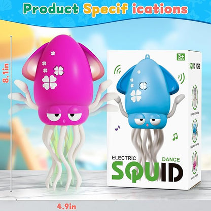 LZZAPJ Electric Dancing Octopus Light Music Suitable for 12-18 Months Old Baby Toys, Kid Crawling Squid Toys Suitable for Toddler Tummy time, Christmas for 1 2 3 4 5 6 Year Old Girl (Purple)