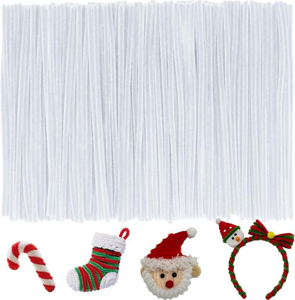 White Pipe Cleaners,200PCS Pipe Cleaners Craft,Easter Decorations Arts and Crafts,New Year’s Eve/Day Craft Supplies,Weddings Art Supplies Pipe Cleaners Bulk,Gifts for Her,Kids Toys & Games
