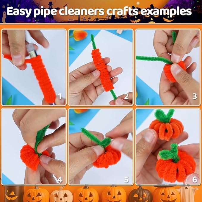 Praisebank 150pcs Halloween Pipe Cleaners, Pipe Cleaners, Pipe Cleaners for Crafts.
