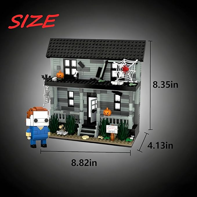 Horror Movie Figure & Haunted House Building Blocks Kits, Halloween Decor Compatible with Lego, Creative Toy & Collectible, Present for Adults and Fans