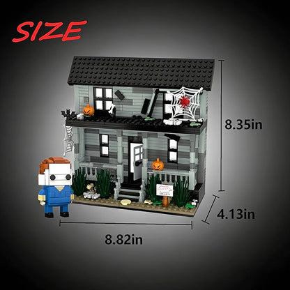 Horror Movie Figure & Haunted House Building Blocks Kits, Halloween Decor Compatible with Lego, Creative Toy & Collectible, Present for Adults and Fans