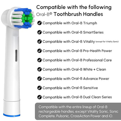 Replacement Toothbrush Heads Compatible with Oral-B Braun, 20 Pcs Professional Electric Brush Heads for Oral B Replacement Heads Refill Pro 500/1000/1500/3000/3757/5000/7000/7500/8000