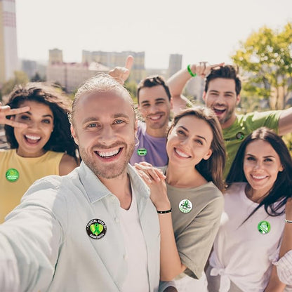 Cinrobiye 60 Pcs Mental Health Awareness Accessories Bulk Include 30 Green Ribbon Bracelets and 30 Button Badges Mental Health Awareness Month Gifts for Teens Adults Party Favors(Green)