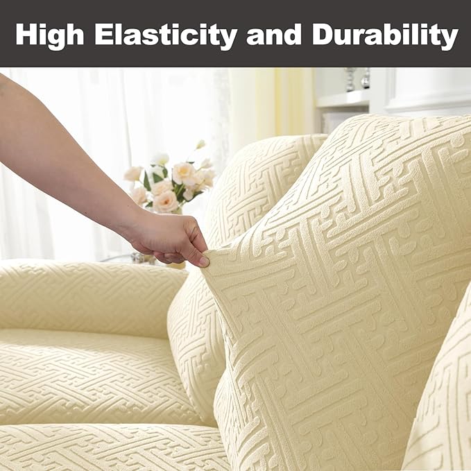 NORTHERN BROTHERS Oversized Recliner Chair Covers, Large Lazy Boy Recliner Covers, Stretchy Cover for Recliner Chairs, Beige