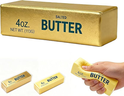 1PC Butter Squishy, Soft Slow Rising Squeeze Toys, Butter Stick Squishy Fidget Toys and Stress Balls Squishies for Office Desk Toys, Party Favors & Birthday Gifts(Golden)