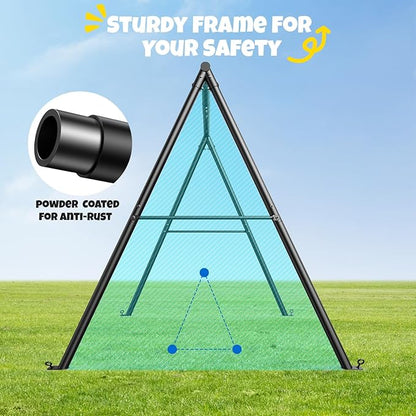 Trekassy 440lbs Swing Set with 40 Inch Saucer Tree Swing and Heavy Duty A-Frame Metal Stand (Multicolor) （Patented）