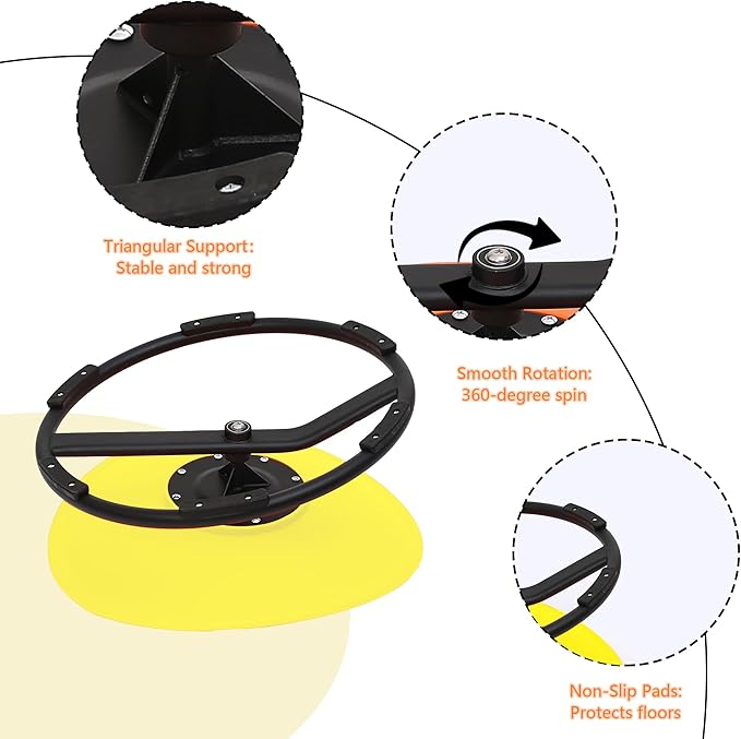 Kids Sensory Swivel Chair - Round Spinning Chair Seat for Balance, Coordination - Sensory Therapy Stool for Kids with Autism & ADHD - Active Indoor Play Chair for Home & Classroom (Yellow)