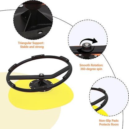 Kids Sensory Swivel Chair - Round Spinning Chair Seat for Balance, Coordination - Sensory Therapy Stool for Kids with Autism & ADHD - Active Indoor Play Chair for Home & Classroom (Yellow)