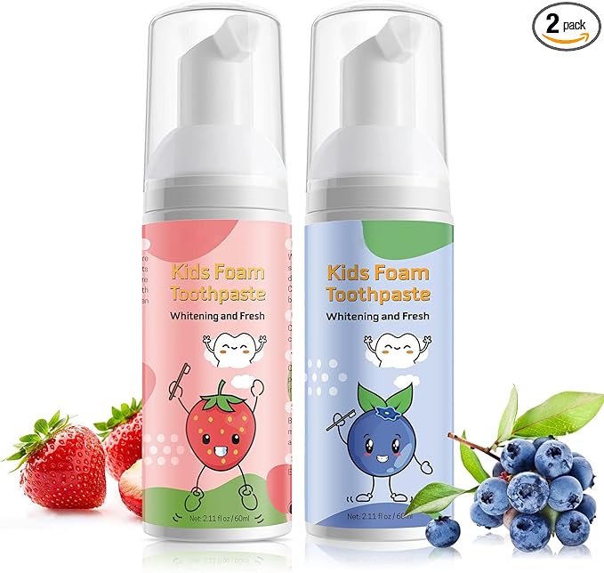 Moulis Foam Toothpaste Kids,Children Whitening Toothpaste with Low Fluoride & Natural Formula to Reduce Plaque,Toddler