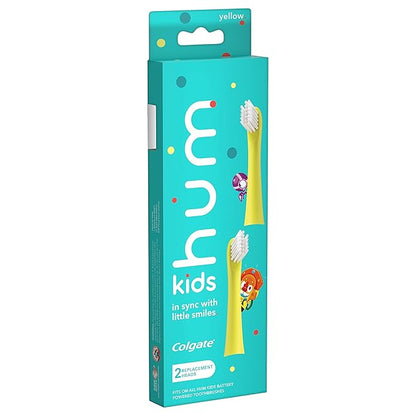 hum by Colgate Kids Toothbrush Refill Heads, Yellow, 2 Pack