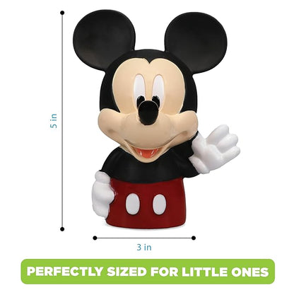 Mickey & Friends 6 Piece Bath Squirter Bucket Set. Bath Toys for Baby and Toddlers, Includes Organizer Bucket with Drainage to Store Your Bath time Water Toys.