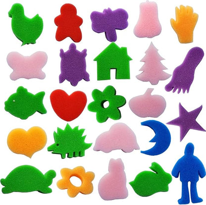 53 Pcs Paint Sponge Brush Sets, Kids Art Tool Kits, DIY Crafts Drawing Tools,Round Sponges,Color Randomly