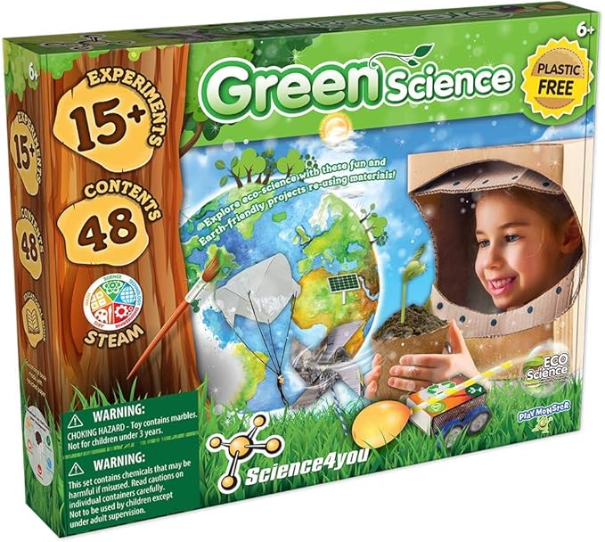 PlayMonster Science4you - Green Science - 15+ Experiments for Children to Learn About Nature - Fun, Education Activity for Kids Ages 6+