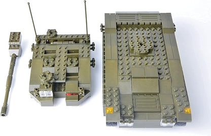 QLT Military Tank Building Blocks Set,Merkava WW2 Military Tank Armed Tank with 5 Soldier Figures,Toys Gift for Boys 8-12(343 Pcs)