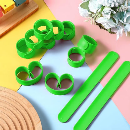 12 Pcs Silicone Slap Bracelets DIY Slap Bands Party Favors Bulk Blank Soft Wristband Wrist Snap Band for Craft Project DIY Painting Birthday Party Halloween Christmas