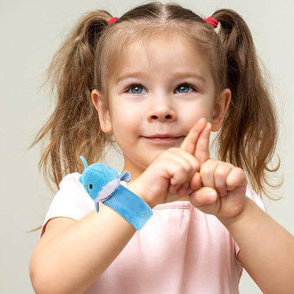 2pcs Animals Slap Bracelet Shark Slap Bracelet Plush Stuffed Animal Hugger Snap Wrist Band for Kids Birthday Party Favors