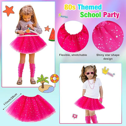 80s Outfit for Kids, 80s Costumes Accessories for Kids, 80s Outfits for Girls Cosplay 1980s Theme Retro Party