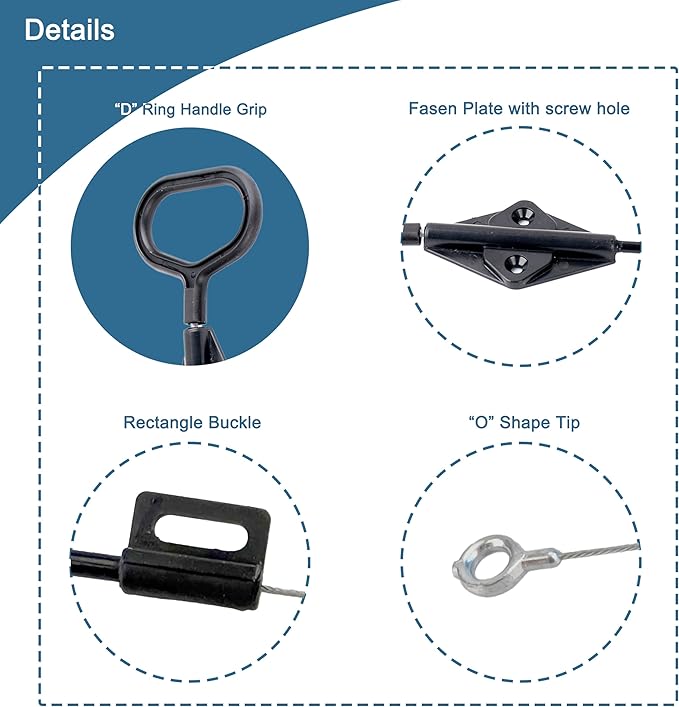 D-Ring Replacement Recliner Handle, Compatible with Lazy Boy, 22" Length