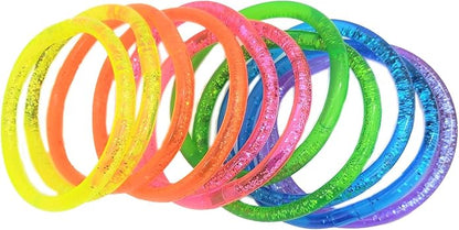 6" Liquid Super Glitter Colorful Bracelet Bright Neon Colors. Cool Bracelets for Party Favor, Stocking Stuffers, Birthday Parties, Fundraisers, or Prizes! …