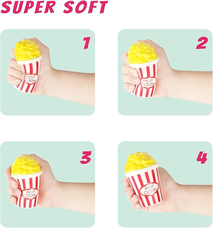 Slow Rising Jumbo Squishies Toys Set - 9 Pack Soft Kawaii Squishy Hamburger Popcorn Cake Ice Cream Donut Stress Relief Squeeze Toy for Boys and Girls
