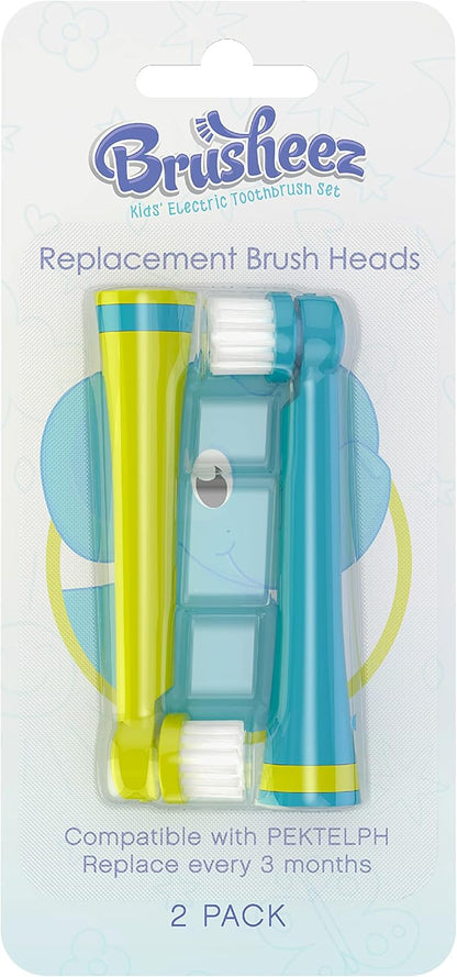 Brusheez Electronic Toothbrush Replacement Brush Heads 2 Pack (Ollie The Elephant)