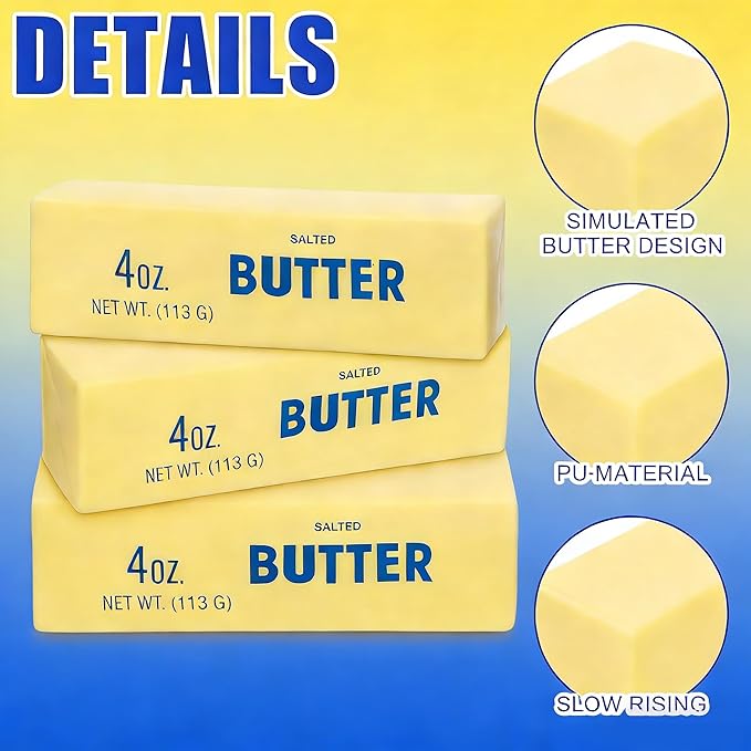 2Pcs Slow Rising Butter Squishy Fidget Toys Adults, Slow Rebound Stress Balls Stress Relief & Fidget Toys for ADHD, Easter Basket Stuffers Gifts Easter Party Favor