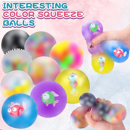 36 Pack Stress Balls, Squishy Balls, Squishy Fidget Stress Relief, Squeeze Ball for Adults Stress Relieve, Prize Box for Friends, Party Favors