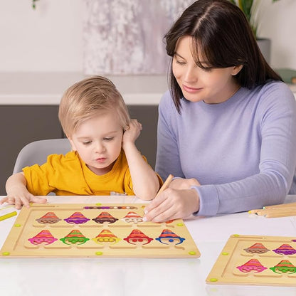 Ice Cream Magnetic Color and Number Maze, Montessori Color Sorting Puzzles Game for Kid, Counting Matching Board Toys, Learning Motor Skill Toy Gift for Boys Girls Toddlers Preschool 3 4 5 Years
