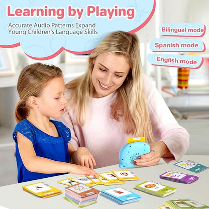Spanish & English Talking Flash Cards for Toddler 1-6 Year Olds, Learning Montessori Toys with 510 Sight Words, Speech Therapy Toys, Children's Sensory Preschool Learning Educational Birthday Gifts