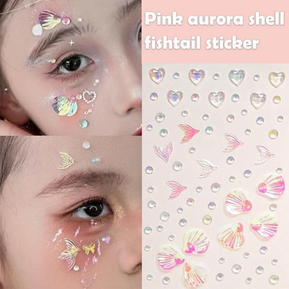 NOOEPC Self Adhesive Face Gems Self Rhinestone Jewel Stickers Craft Supplies Scrapbook Supplies Gemstones Hair Gems, Rhinestone Stickers for Face, Eye, Makeup, Body