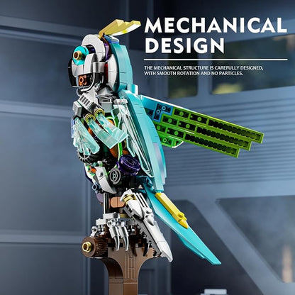 DAHONPA Parrot Building Blocks Set 688 Pieces, Half-Body Mecha Bird Animal Series Build Blocks Toy, Gift for Kid and Adult