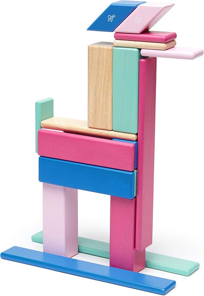 24 Piece Tegu Magnetic Wooden Block Set, Blossom, 1-99 years old