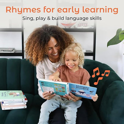 Cali's Books Humpty Dumpty Book for Children with 6 Favorite Nursery Rhymes: Finger Family, Row Row Row Your Boat, and More! Musical Book for Toddlers 1-3