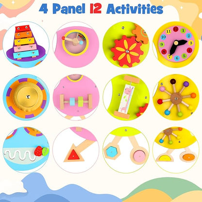 Caterpillar Activity Wall Panels for Toddler: Sensory Wall Toy 12 Activities - Wall Mounted Toy Busy Board Decor for Bedrooms Toddler Activity Center Daycares - Montessori Educational Toy for Kids
