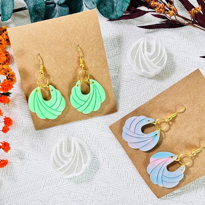 Xaekicr Polymer Clay Cutters – 2PCS Shell Swirl & Abstract Arch Clay Cutters for Polymer Clay Jewelry, Clay Tools and Earring Cutters for DIY Crafts and Earring Kit