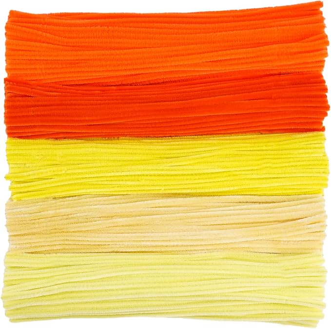Caydo 500 Pieces Orange Pipe Cleaners, Chenille Stems, Pipe Cleaner Crafts for DIY Art and Craft Projects Creative Gift Party Decorations