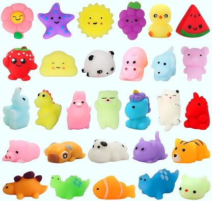120 Pack Squishy Toys, Kawaii Squishies Party Favors for Kids 4-8 8-12 Treasure Box Toys for Classroom Birthday Xmas Gifts Goodie Bag Mini Animals Mochi Squishy Stress Relief Sensory Toys Random