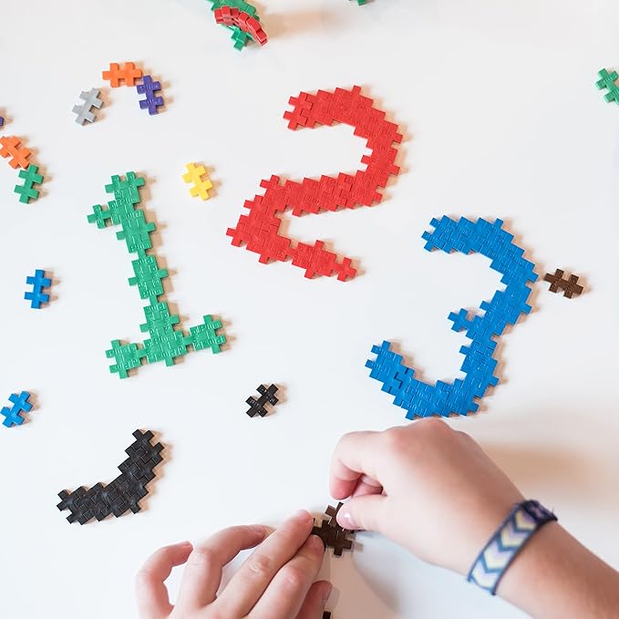 PLUS PLUS - Learn to Build Super Set - Basic Mix, 1,200 Pieces w/ 4 Baseplates - Construction Building Stem / Steam Toy, Interlocking Mini Puzzle Blocks for Kids