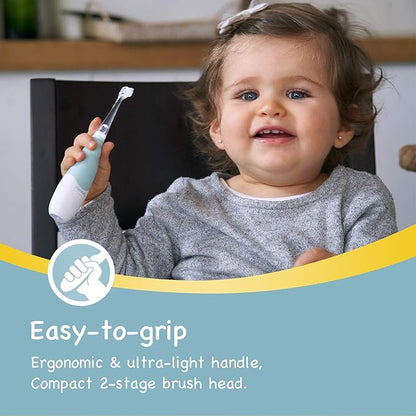 Papablic BabyHandy 2-Stage Baby Sonic Electric Toothbrush for Babies and Toddlers Ages 0-3 Years