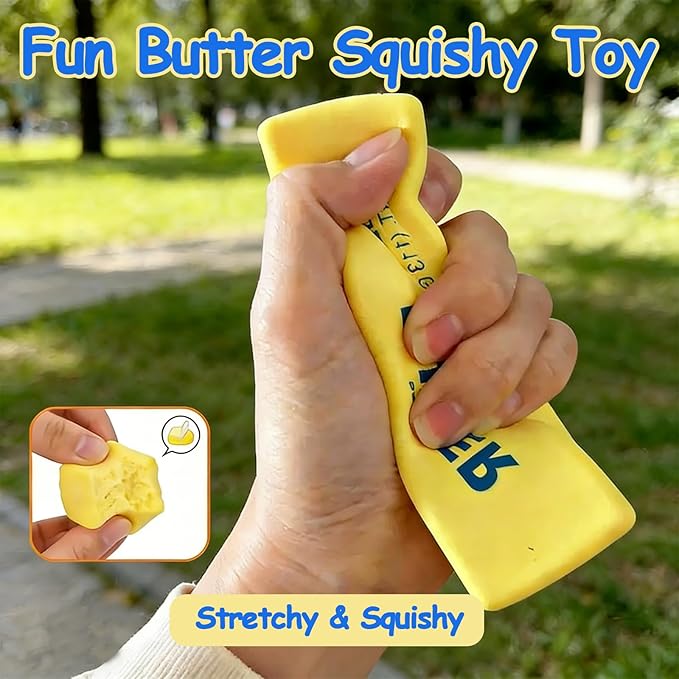 Butter Squishy,Slow Rising Squishy,Stress Relief & Fidget Toys,Butter Stick Slow Rising Squeeze Food Fidget Toy for Office School,Party Favor Gift (Butter Sticks)