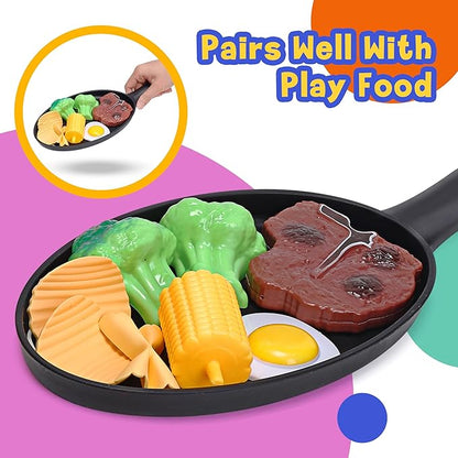 Play Food Toys, Kids Kitchen Accessories, 44 Piece Toy Food Set with Realistic Fake Food, Desserts, and Play Cooking Set, Preschool Learning Kitchen Toys for Toddlers