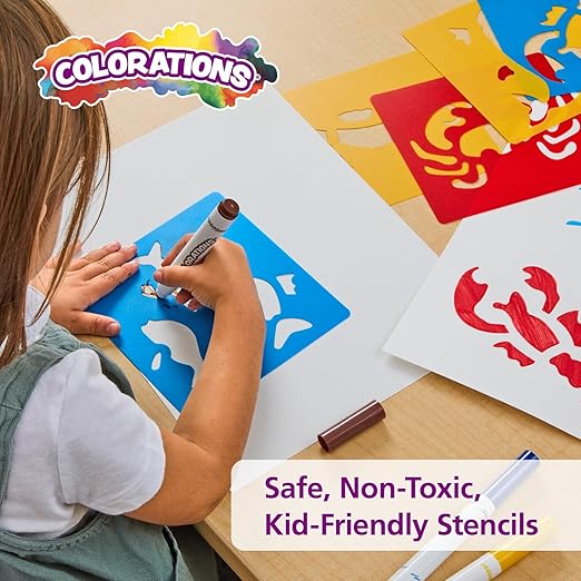 Sea Life Washable Plastic Stencils - Set of 6