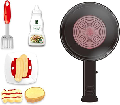 Electric Frying Pan Cooking Pot Play Set | Light, Realistic Sound Effects & Magic Color Changing Food | Ultimate Pretend Play Kitchen Toy