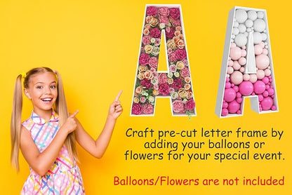 2FT Letter W Mosaic Balloon Frame Letter DIY Fillable Letters Kit for Birthday Party Wedding Backdrop Decor