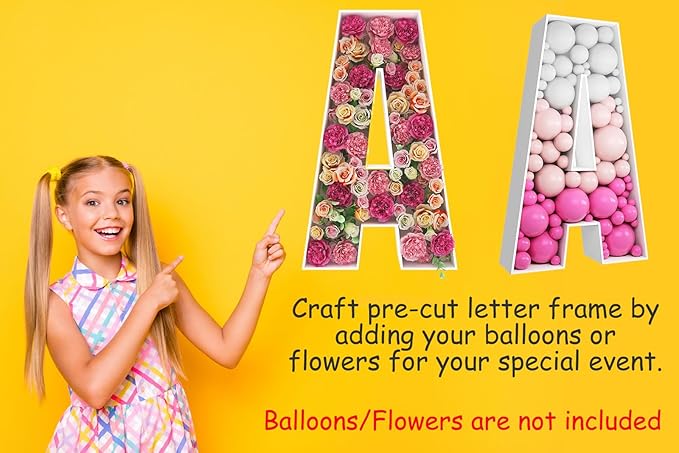 2FT Letter K Mosaic Balloon Frame Letter DIY Fillable Letters Kit for Birthday Party Wedding Backdrop Decor