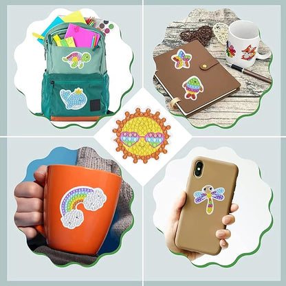 5D DIY Diamond Art Painting Stickers Kits for Kids, Diamond Mosaic Stickers by Numbers Kits Crafts Set for Children, Boys and Girls,Creative Handmade Art Craft Gift (Unicorn+Mermaid)