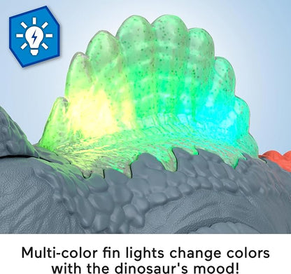 Fisher-Price Imaginext Jurassic World Dinosaur Toy Ultra Snap Spinosaurus, Lights Sounds & Chomping Action, for Preschool Kids Ages 3+ Years